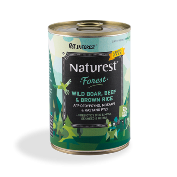 Naturest Forest με Μοσχάρι και Αγριογούρουνο 400gr Super Premium Τροφές